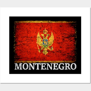 Montenegro Flag Gift Women Men Children Montenegro Vintage Posters and Art